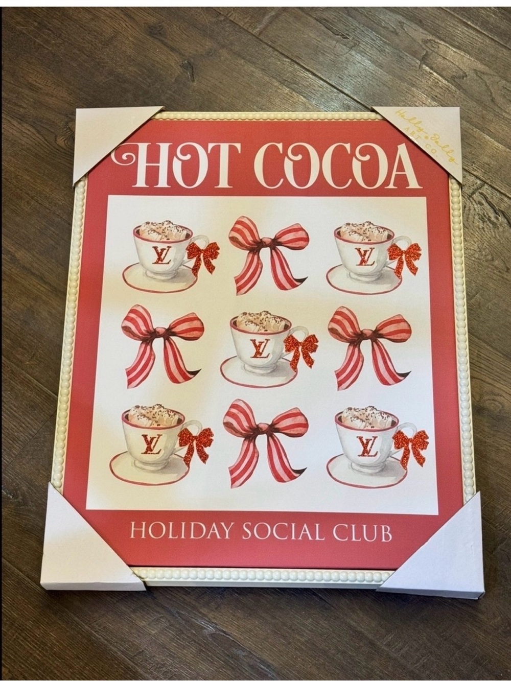 HOT COCOA Holiday Social Club Wall Art - Red and White